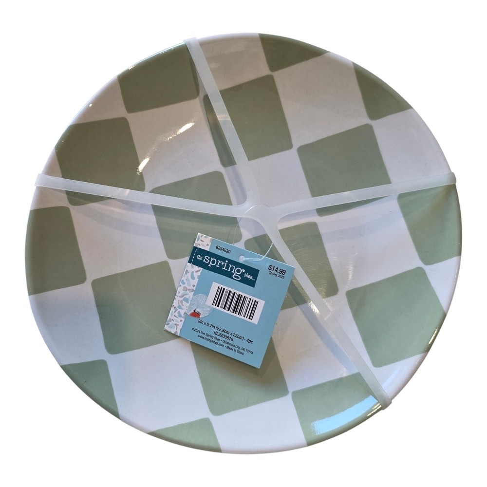NWT Set Of Four Melamine Lunch Plates Picnics Camping 9"